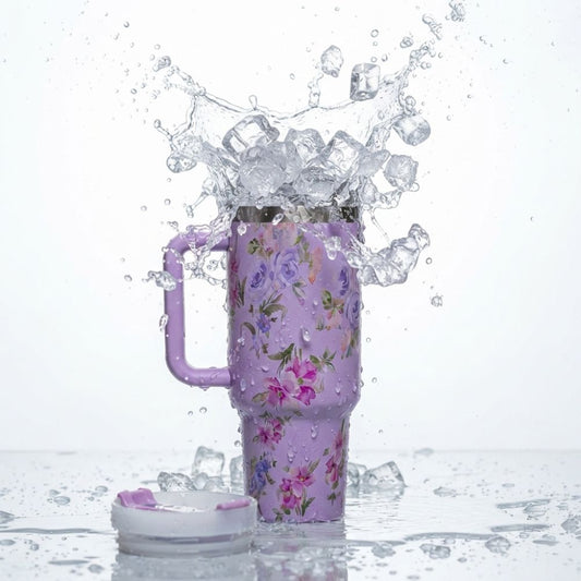 Floral Tumbler-Biazaibstore